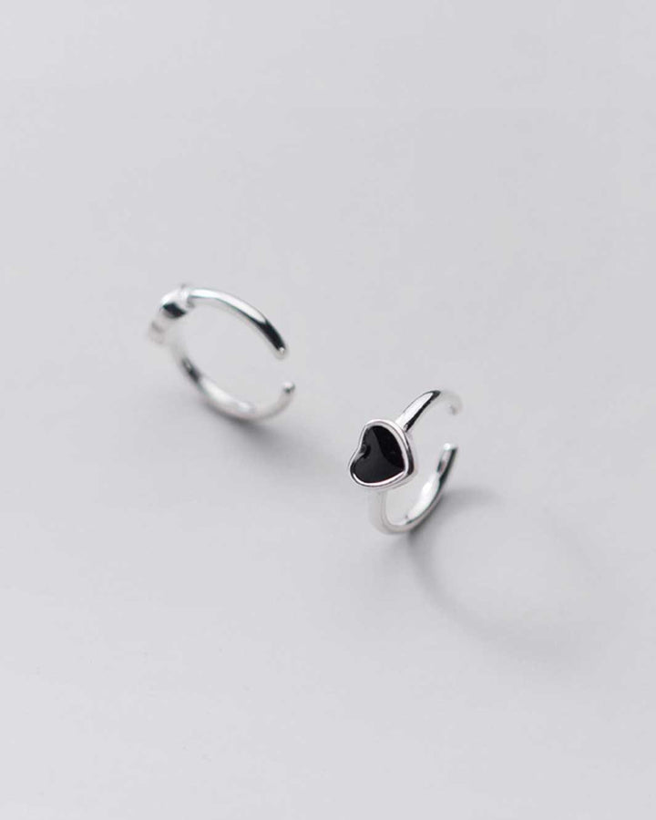 Black Heart Ear Cuffs