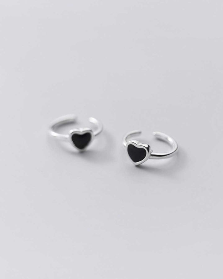 Black Heart Ear Cuffs