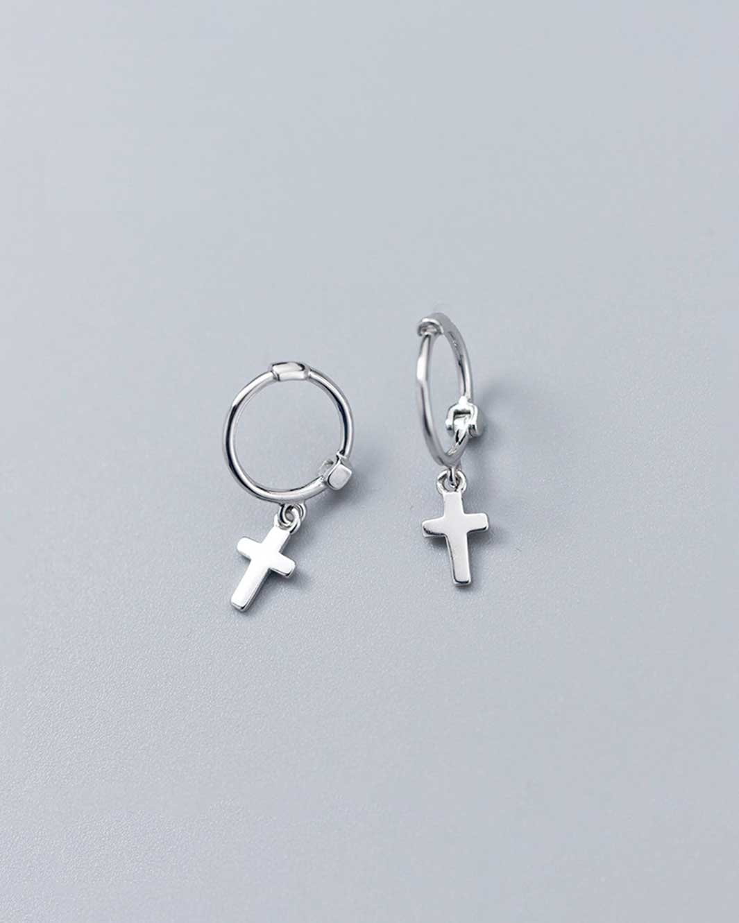 Cross Pendant Huggie Earrings