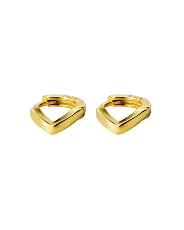 Tiny V-shaped Huggie Earrings