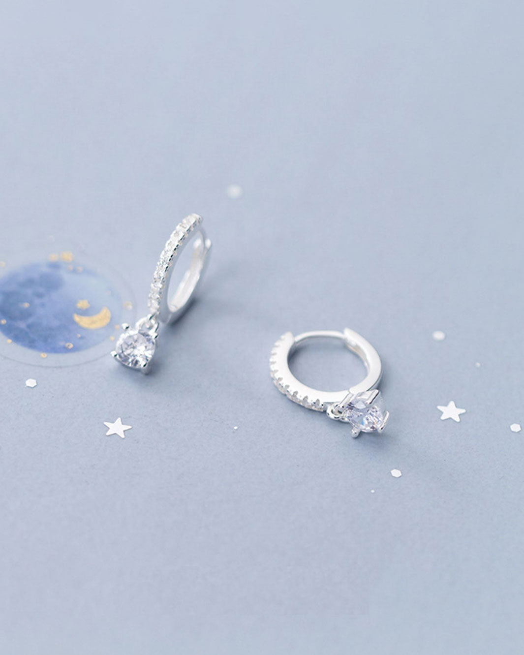 Freya Diamond Charm Huggie Earrings