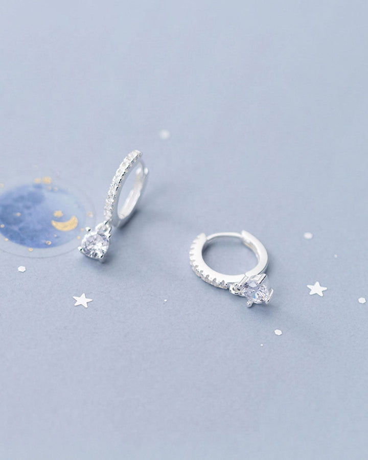 Freya Diamond Charm Huggie Earrings