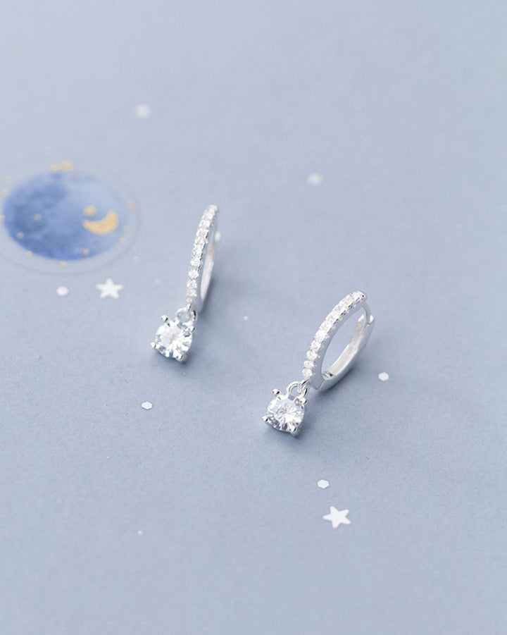 Freya Diamond Charm Huggie Earrings