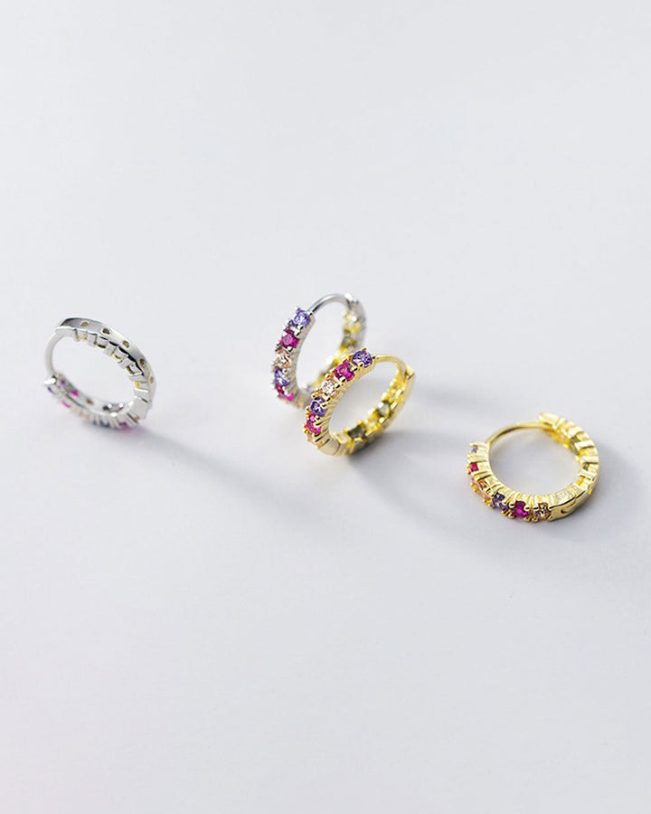 Gracia Colorful Gemstone Hoop Earrings
