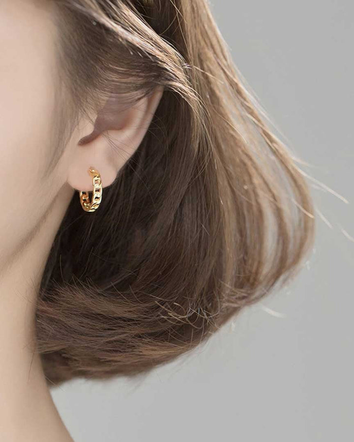 Chain Link Hoop Earrings
