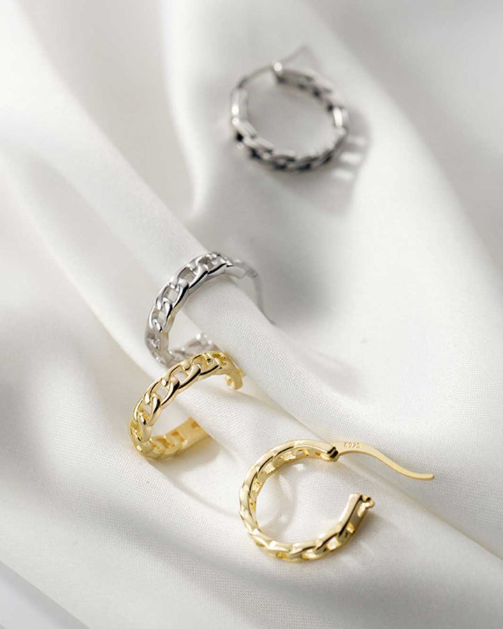 Chain Link Hoop Earrings