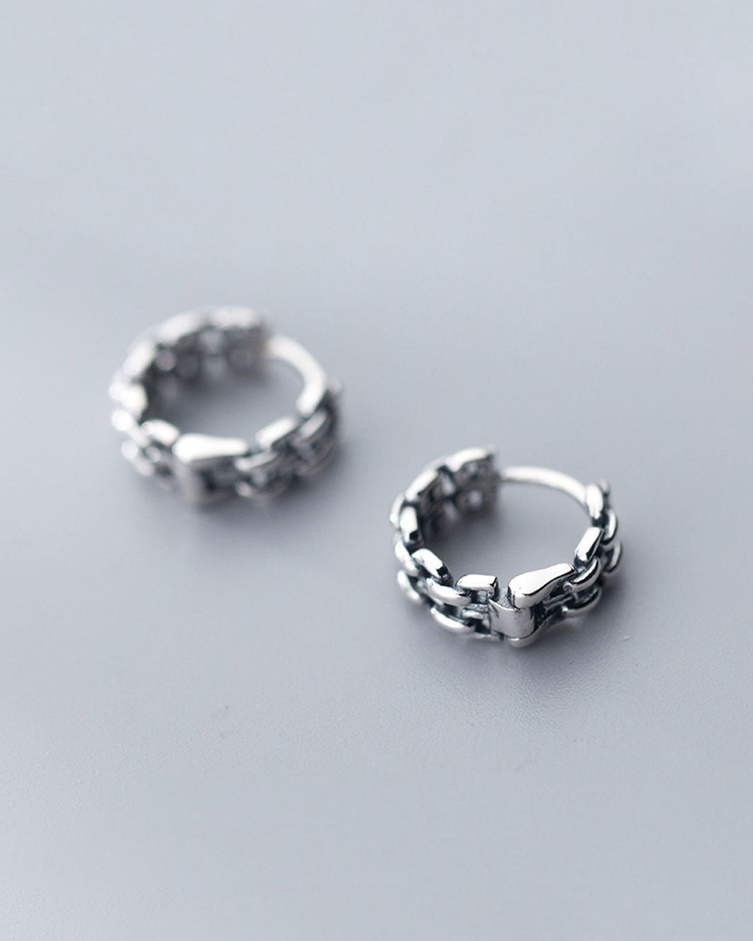 Double Chain Link Hoop Earrings