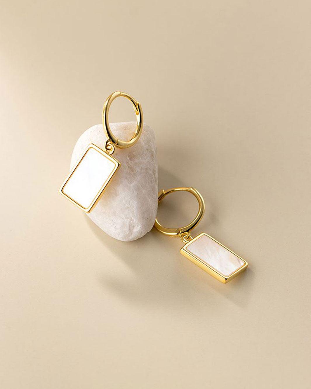 Alessia Mother Of Pearl Hoop Earrings