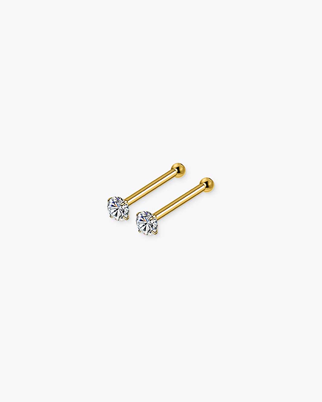 Tiny Diamond Barbell Earrings