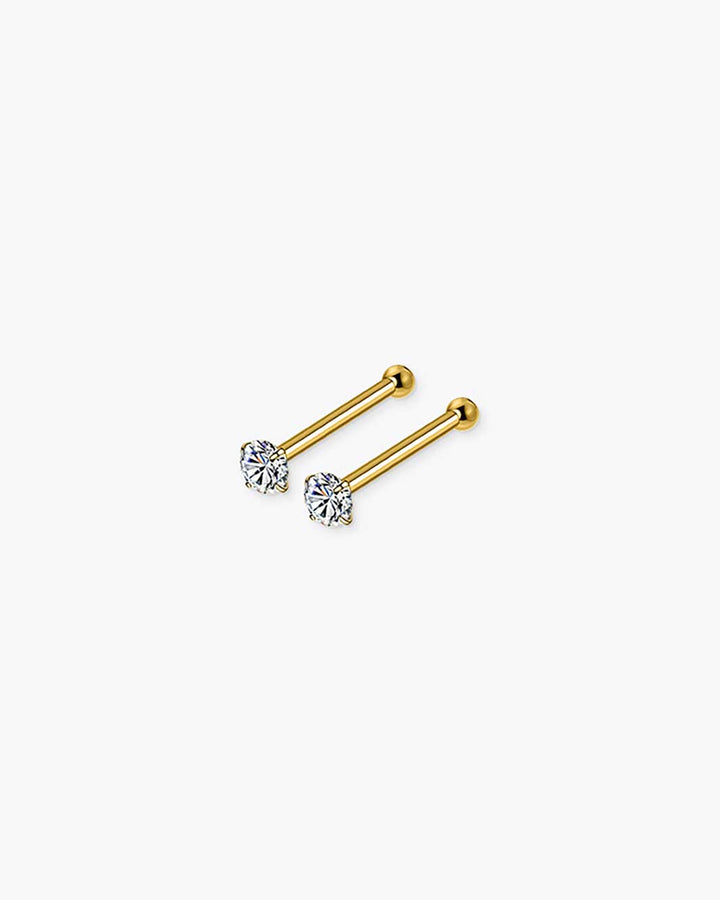 Tiny Diamond Barbell Earrings