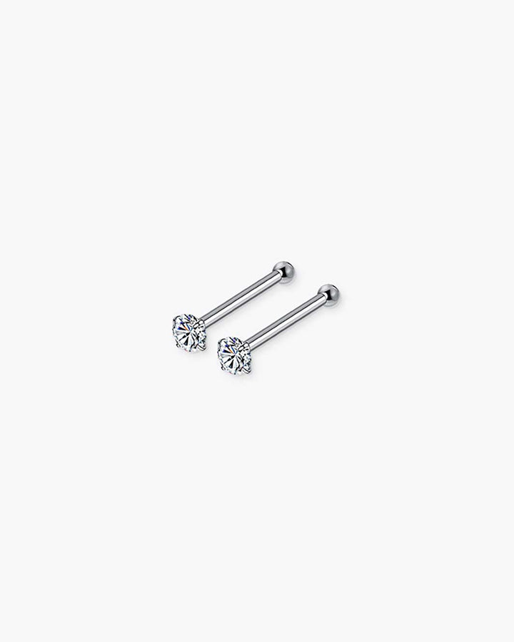 Tiny Diamond Barbell Earrings