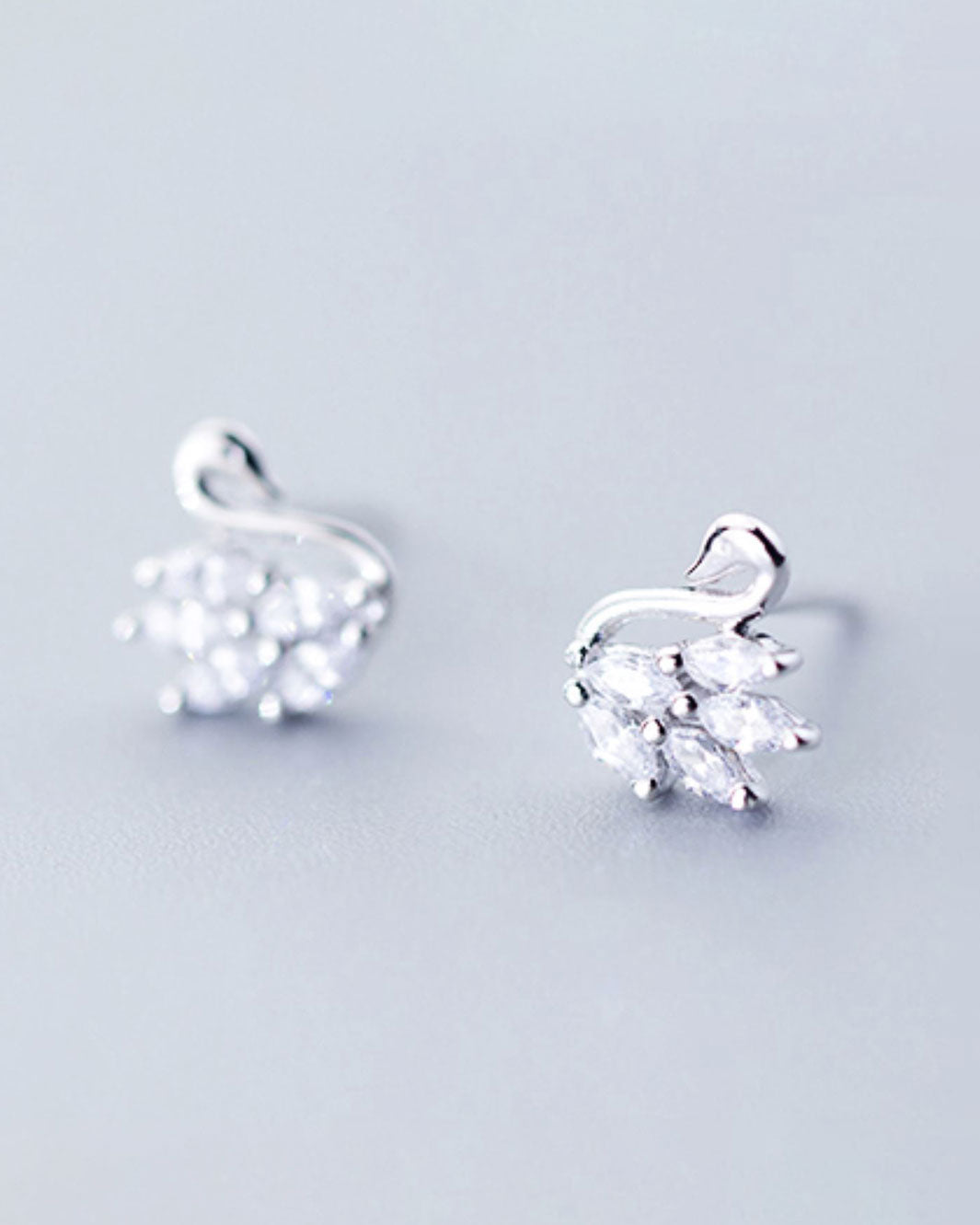 Diamante Swan Stud Earrings