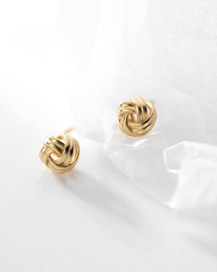 Golden Knot Stud Earrings