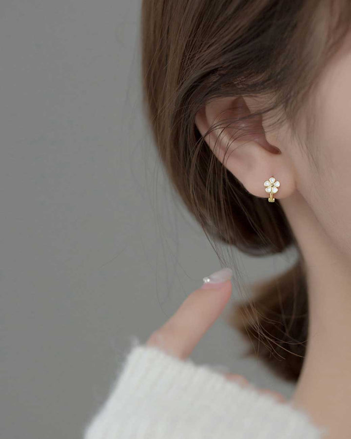 Floral Huggie Earrings