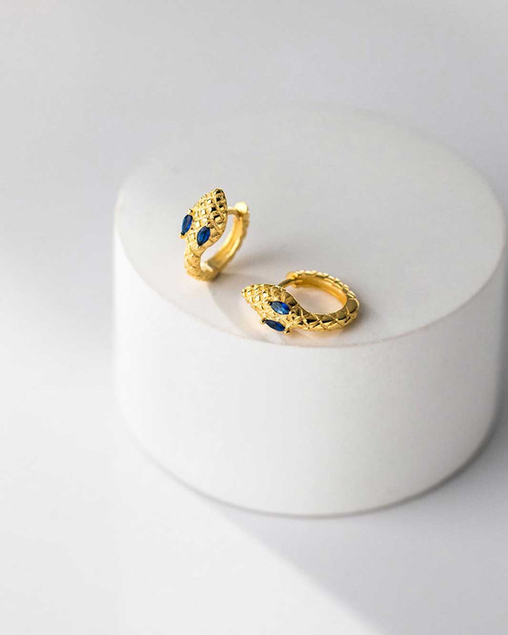 Snake Texture Huggie Earrings