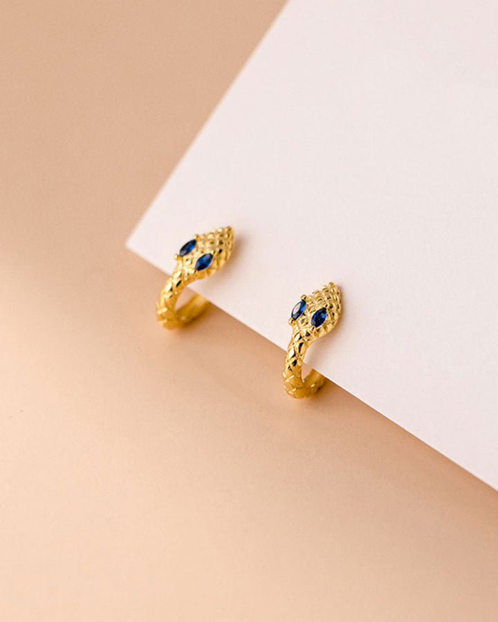 Snake Texture Huggie Earrings