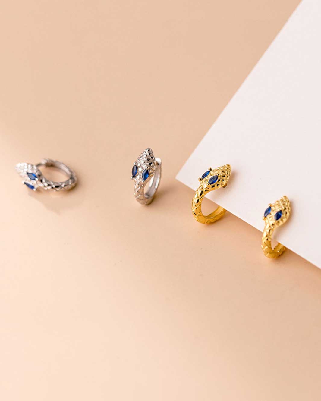 Snake Texture Huggie Earrings