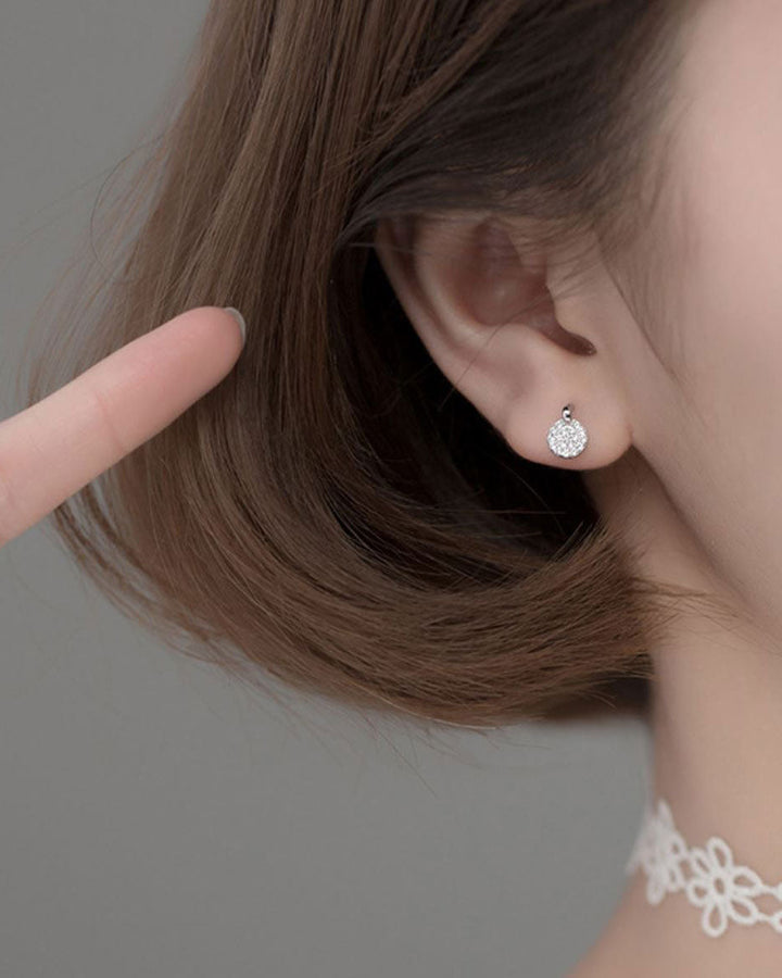 Diamante Round Stud Earrings