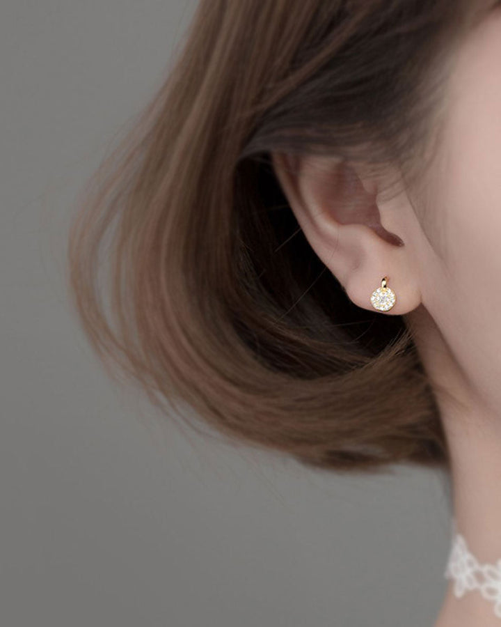Diamante Round Stud Earrings