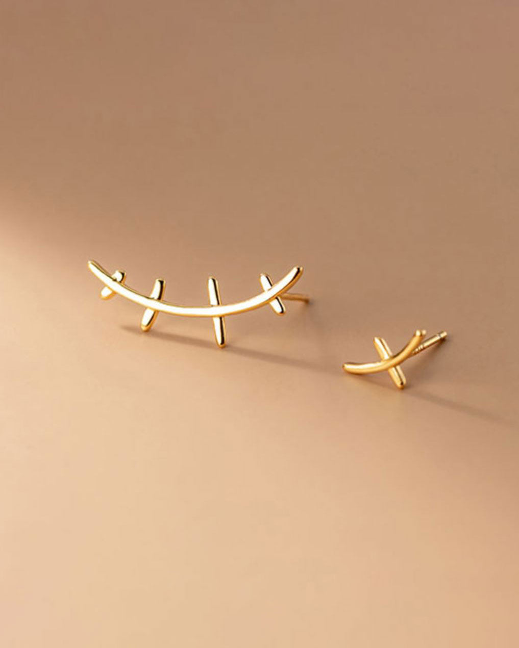 Caterpillar Mismatch Stud Earrings