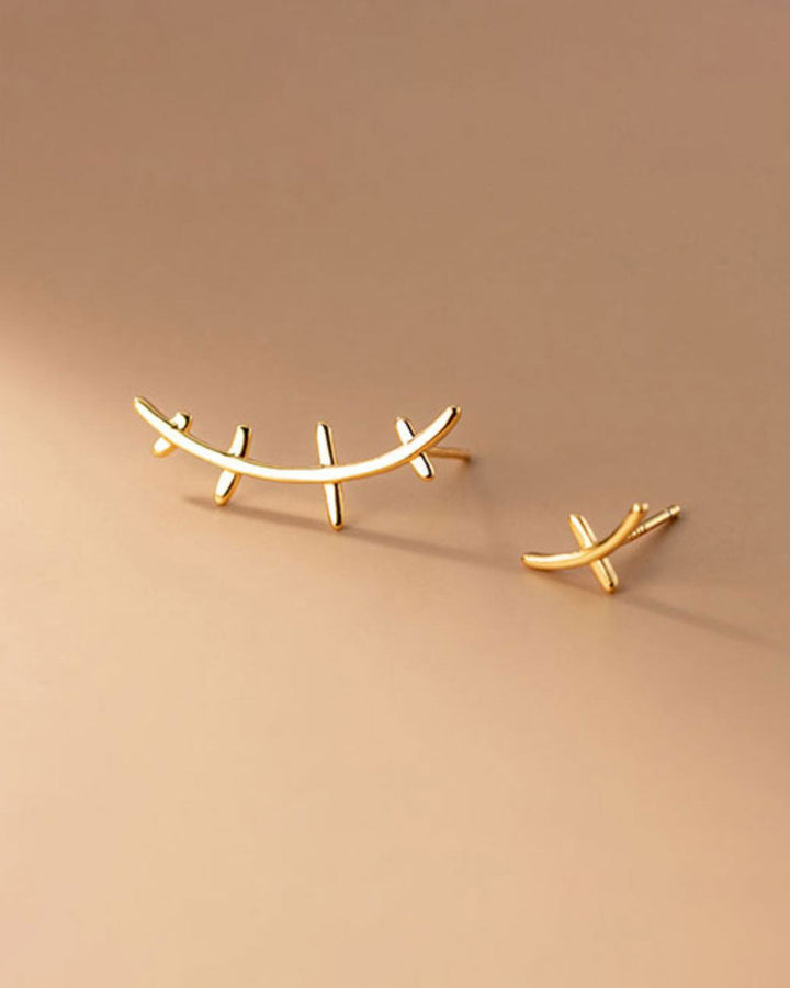 Caterpillar Mismatch Stud Earrings