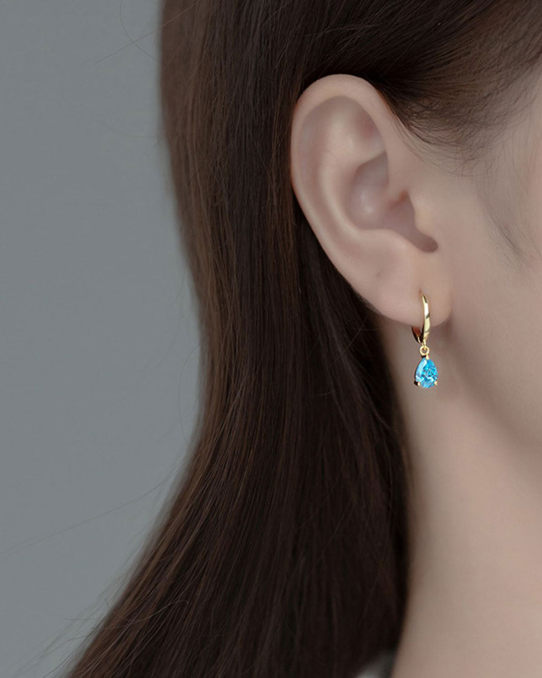 Gemstone Huggie Earrings