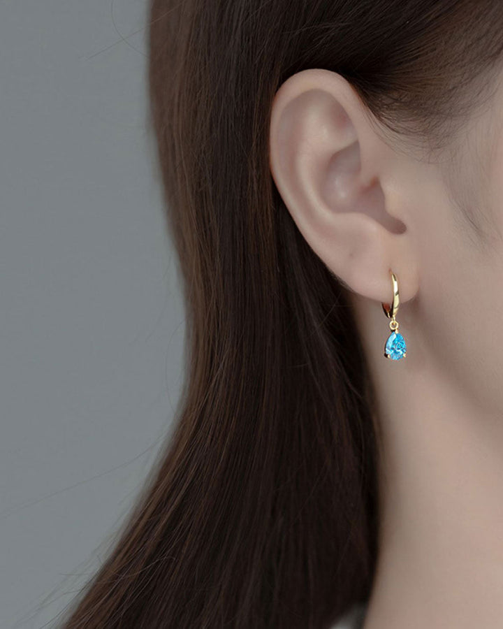 Gemstone Huggie Earrings