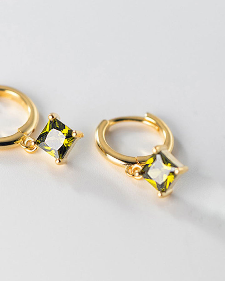 Gemstone Huggie Earrings
