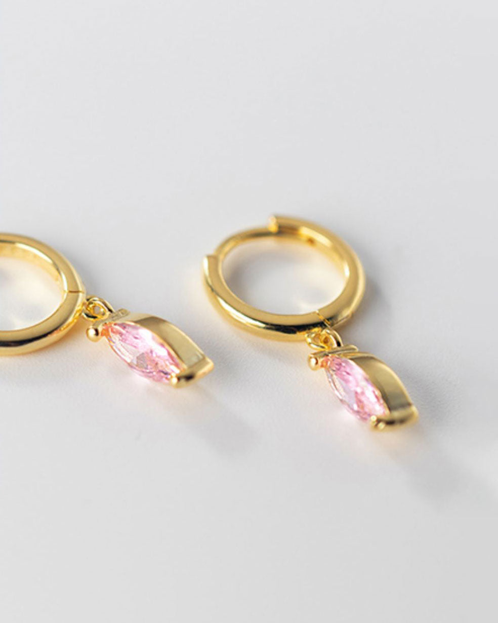 Gemstone Huggie Earrings