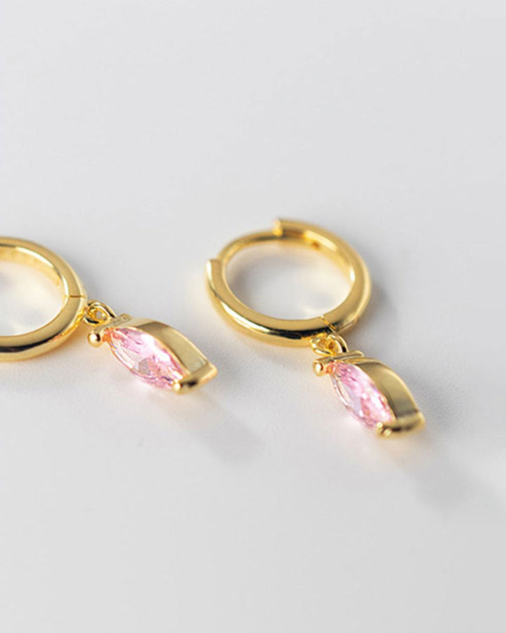 Gemstone Huggie Earrings