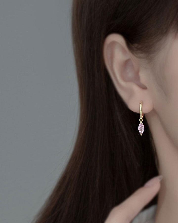Gemstone Huggie Earrings