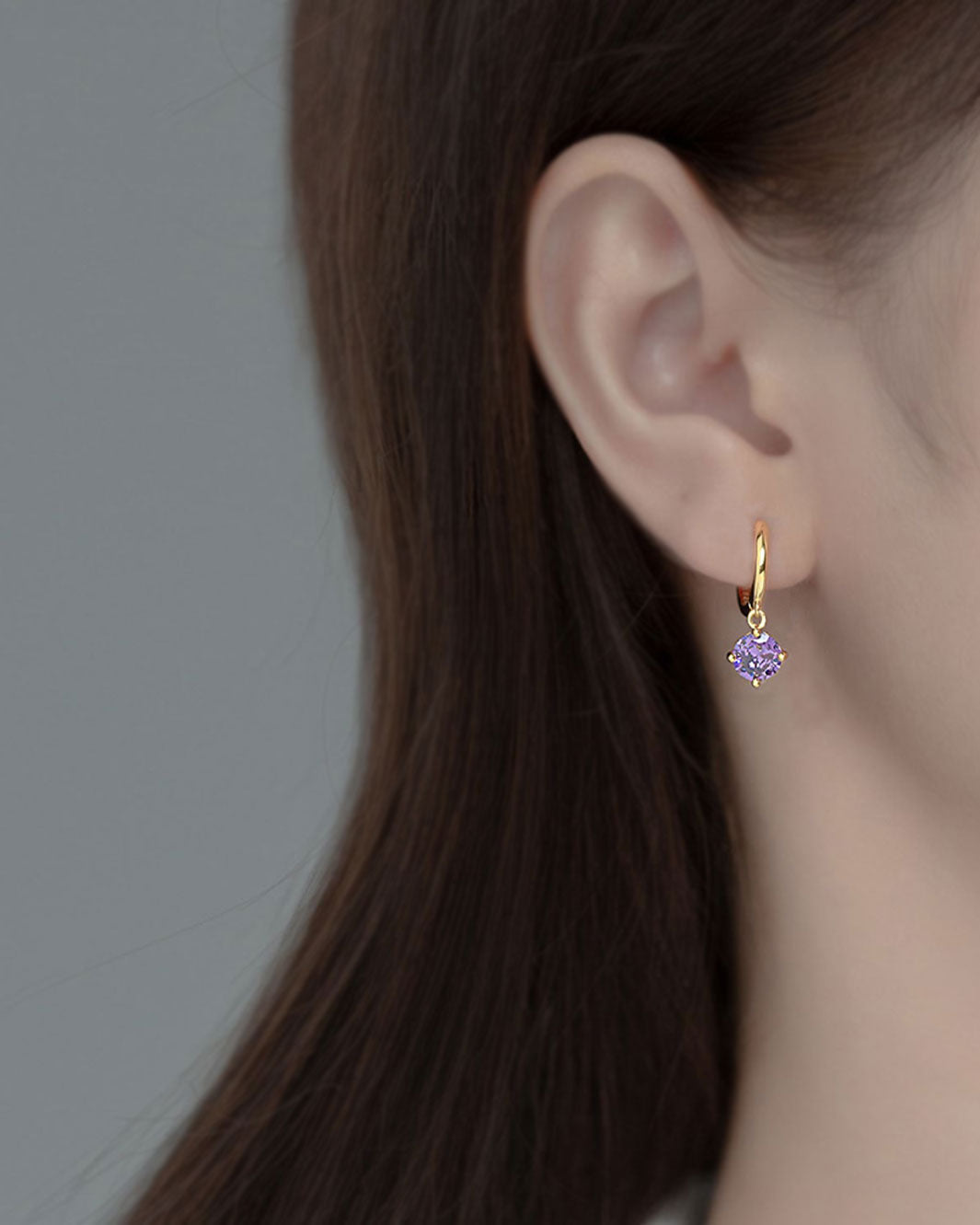 Gemstone Huggie Earrings