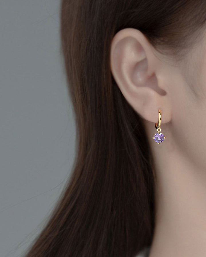 Gemstone Huggie Earrings