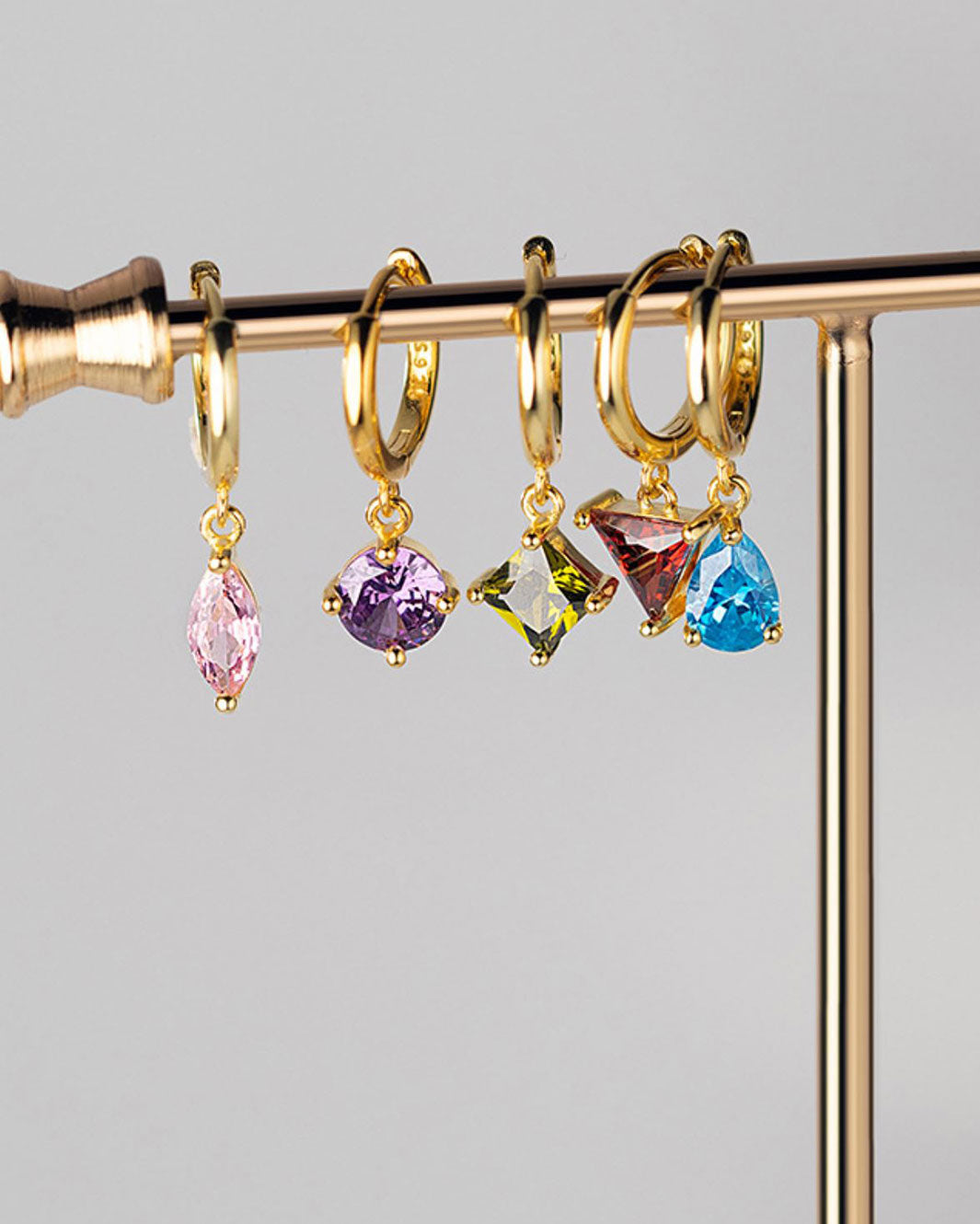 Gemstone Huggie Earrings