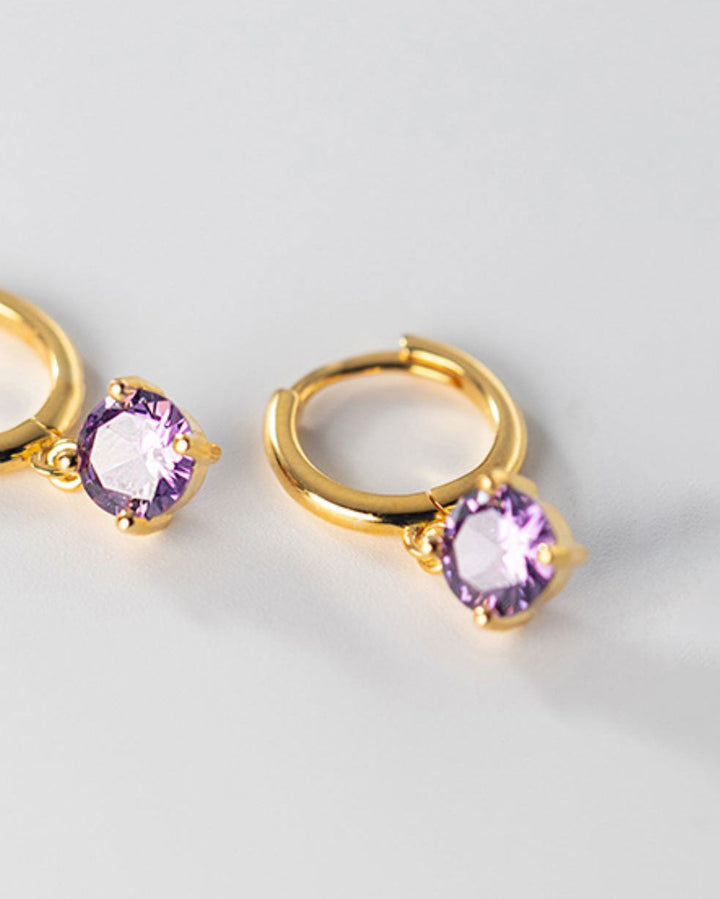 Gemstone Huggie Earrings