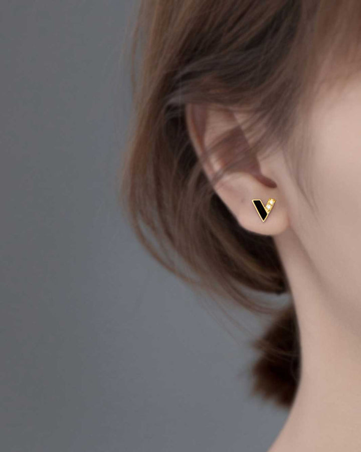 V Stud Earrings