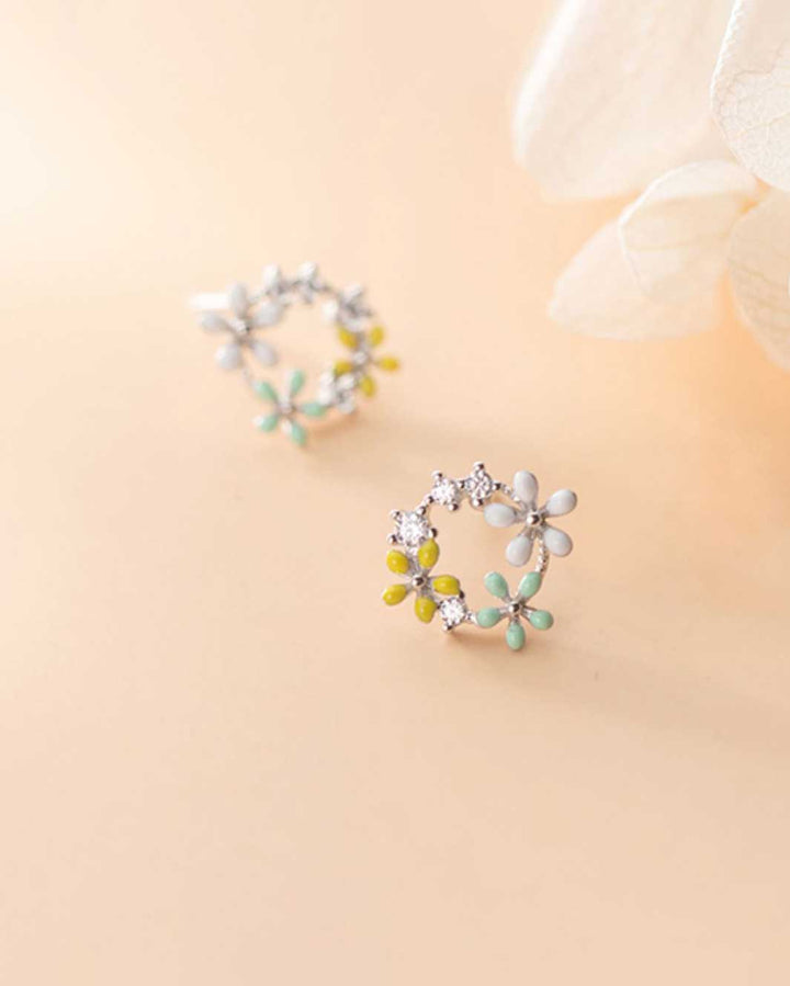 Floral Wreath Stud Earrings