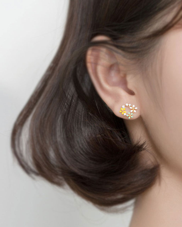 Floral Wreath Stud Earrings