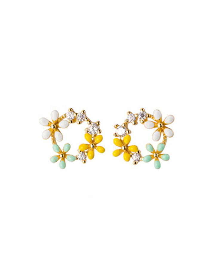 Floral Wreath Stud Earrings