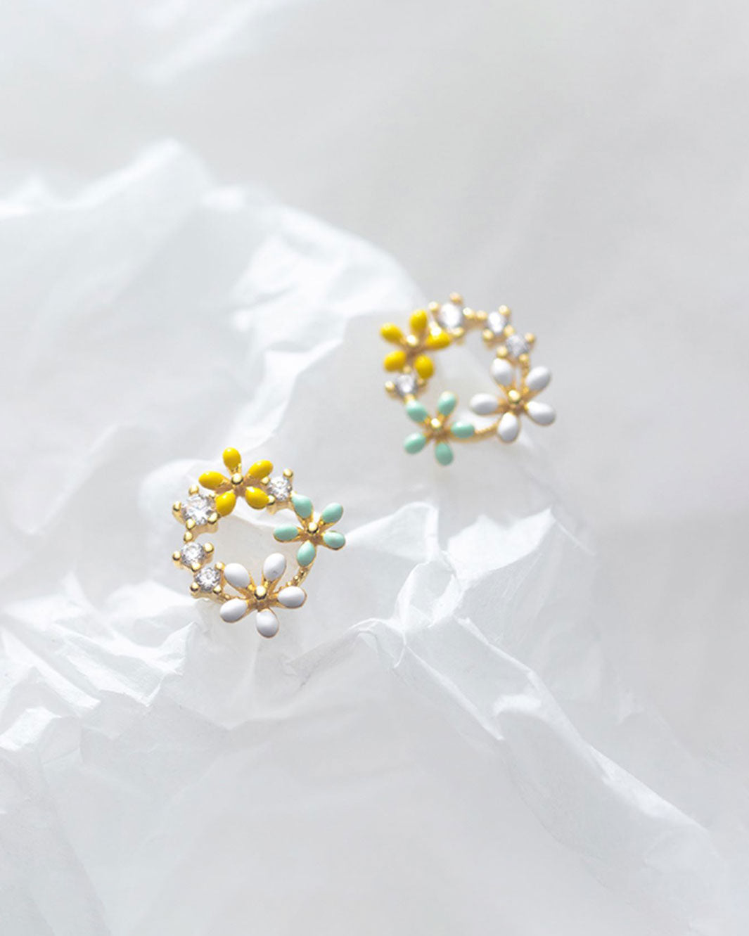 Floral Wreath Stud Earrings