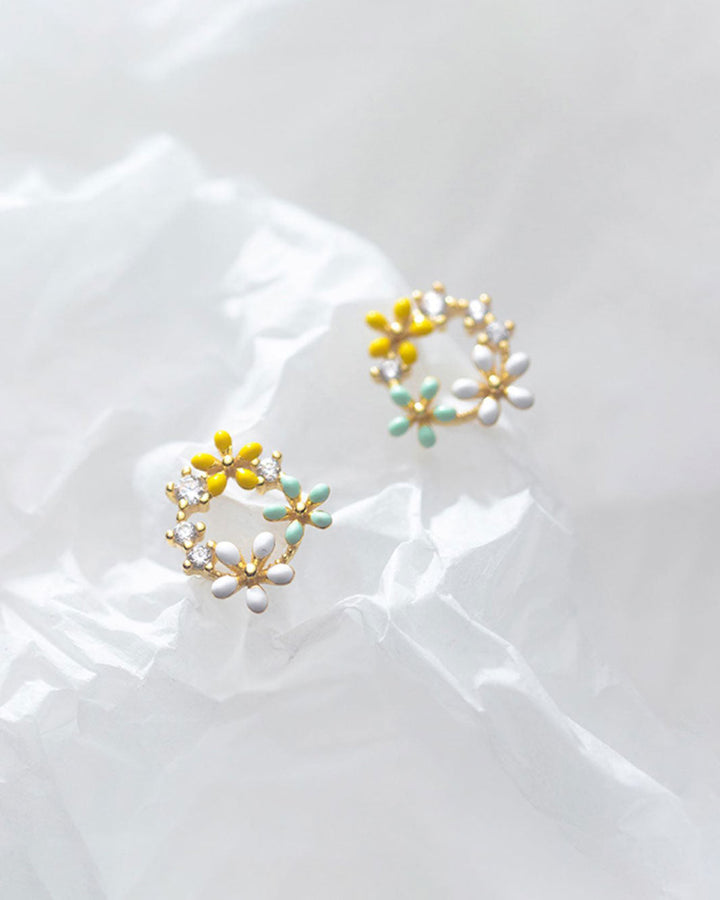 Floral Wreath Stud Earrings