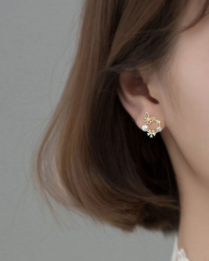 Magnolia Floral Stud Earrings