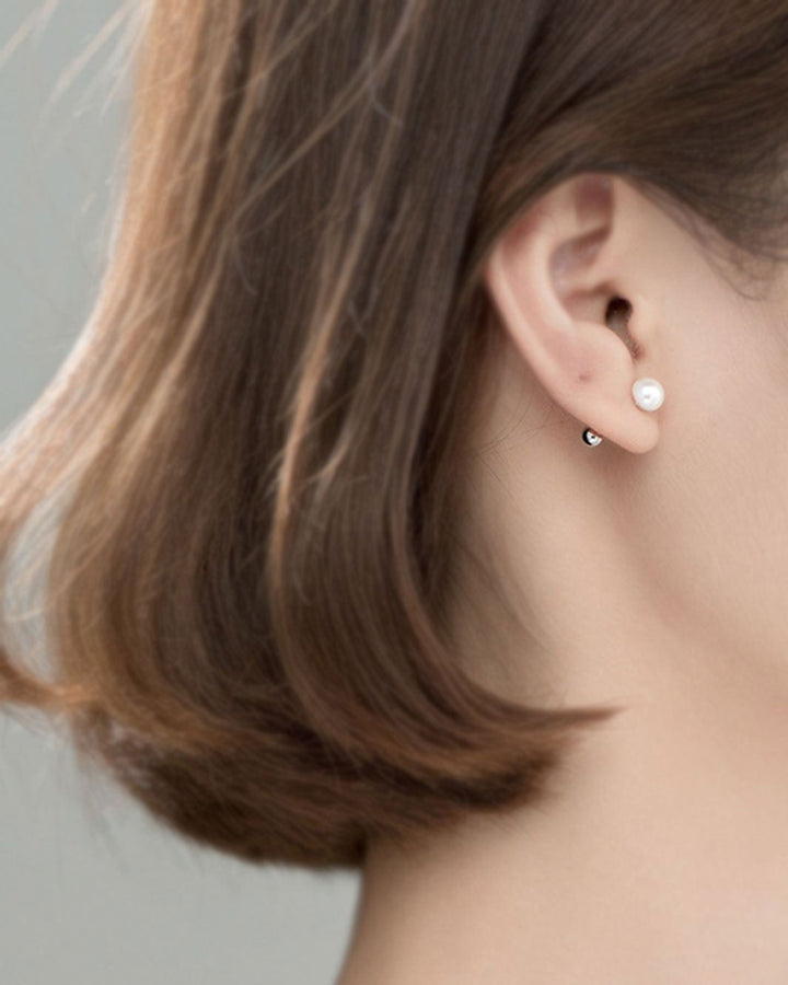 Mother of Pearl Barbell Earrings
