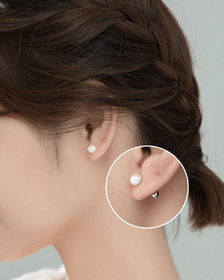 Mother of Pearl Barbell Earrings