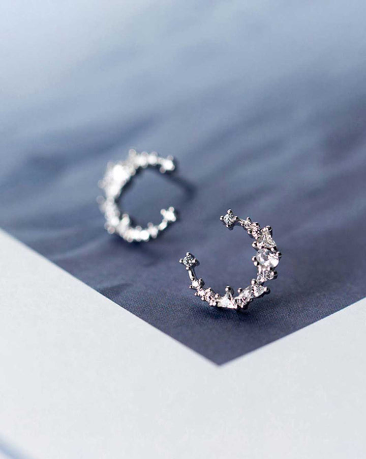 Crescent Moon Stud Earrings