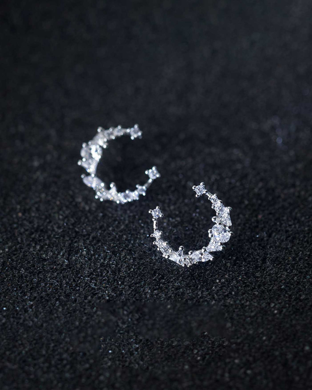 Crescent Moon Stud Earrings