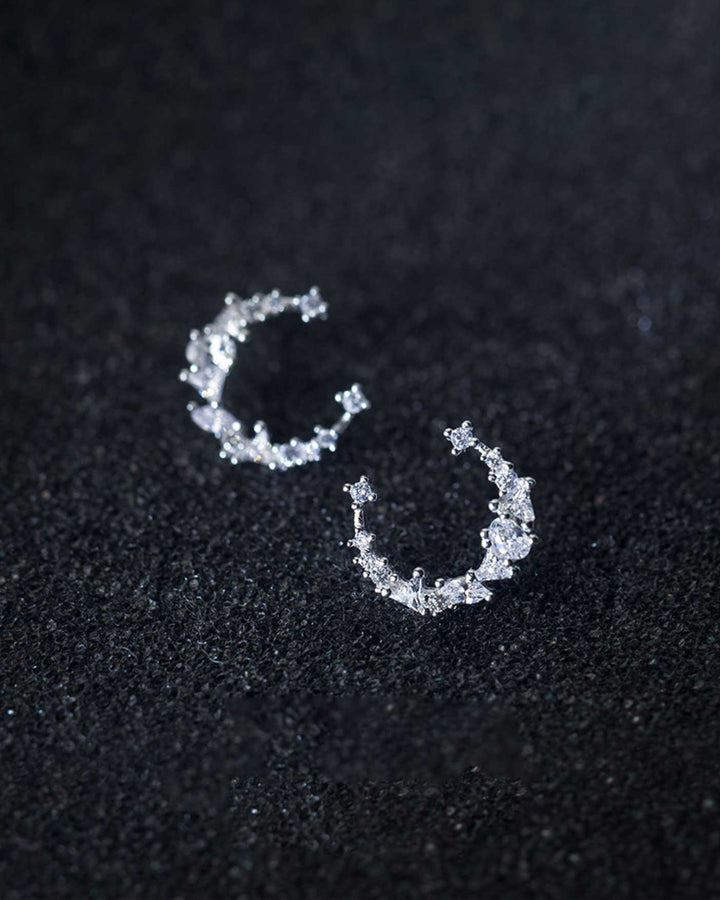Crescent Moon Stud Earrings