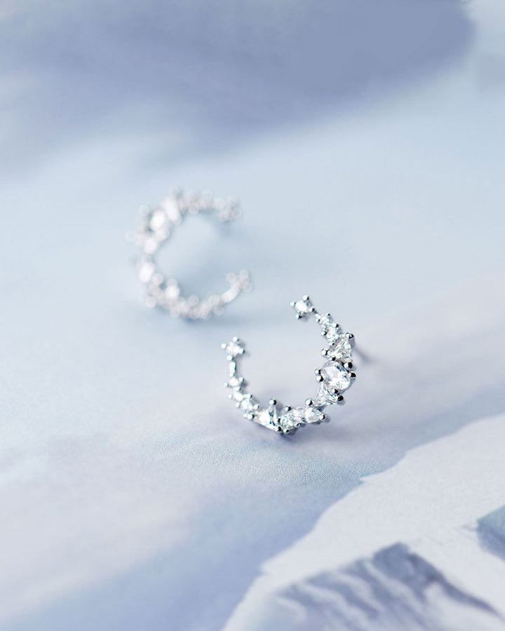Crescent Moon Stud Earrings