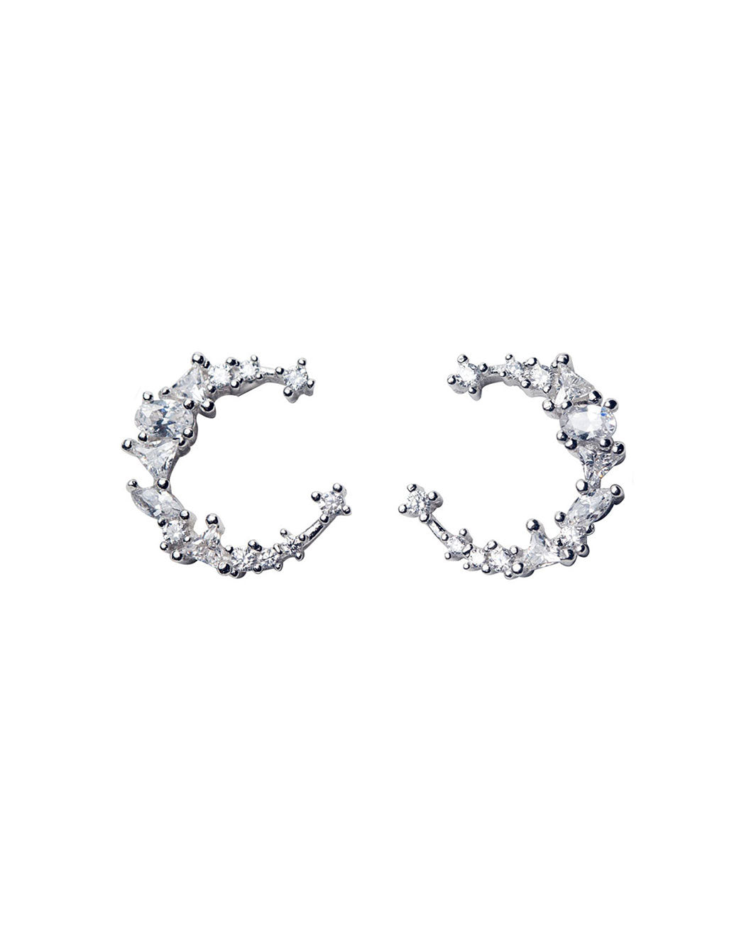 Crescent Moon Stud Earrings