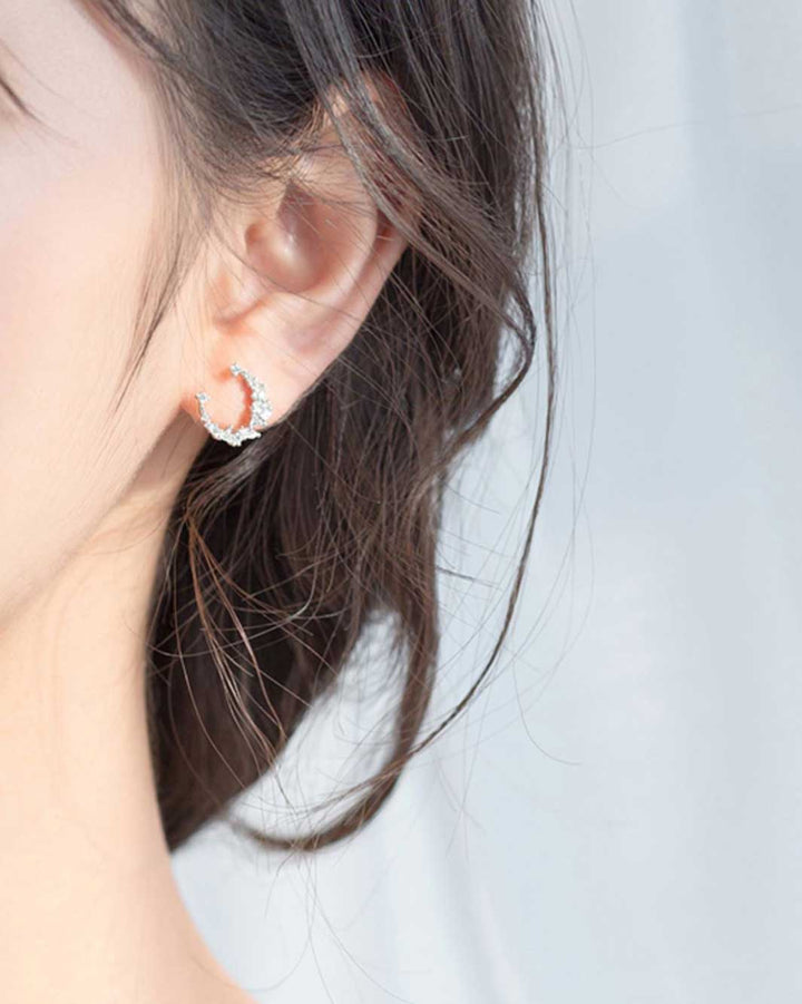 Crescent Moon Stud Earrings